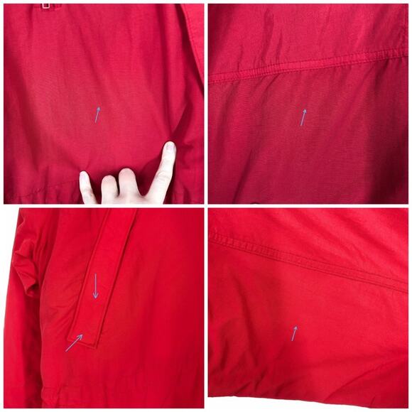 Land’s End VTG Pullover Jacket Fleece Lined 1/4 Zip Collared Unisex Large in Red - Picture 9 of 16